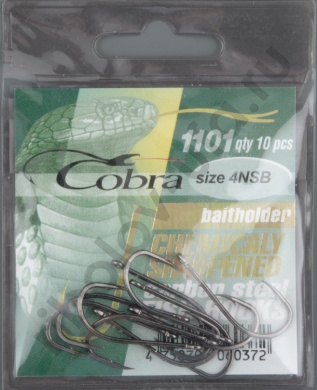 Одинарные крючки Cobra BAITHOLDER сер.1101 разм.004
