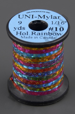Плоский люрекс UNI-Mylar #10 Holographic Rainbow 1/16 in