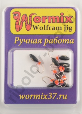 Мормышка Wormix точеная вольфрамовая Овсинка d=2 с серебряной коронкой арт. 5012