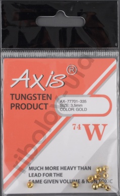 Вольфрамовые головки AXI S гранёные с вырезом, 3,0мм, золочёные (уп.10шт)