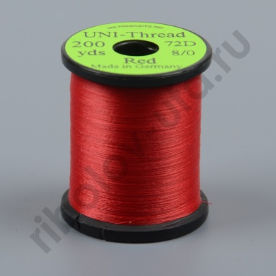 Монтажная нить Uni Thread 8/0 200y UW Red  (невощеная)