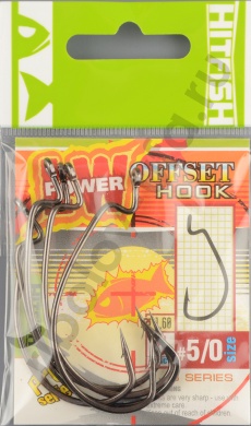 Офсетные крючки Hitfish LW Power offset hook 5/0