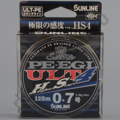 Шнур плетёный Sunline PE EGI ULT HS4 120m #0.7, 5.3kg