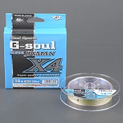 Шнур плетёный Ygk G-Soul Super Jigman X4 200m 0.185mm 20lb  9.1kg #1.2