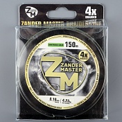 Шнур плетёный Zander Master Braided Line x4 chartreuse, 125м, 0.24мм, 13.34 кг