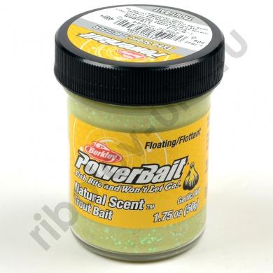 Паста форелевая Berkley PowerBait Natural Scent Garlic Garlic Glitter/ Чеснок 50гр