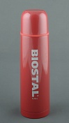 Термос Biostal узкое горло с кноп. цветной красный  0,75л. (NB-750 C-R)