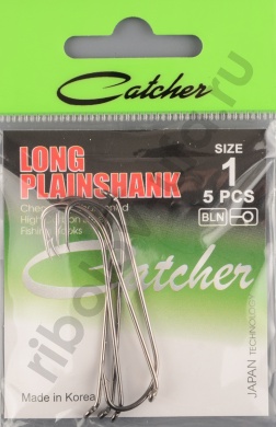 Одинарные крючки Catcher Long Plain Shank № 1