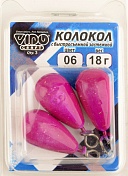Груз Колокол Vido крашеный с быстросъемной застежкой 18гр, цв. 06-фиолетовый 