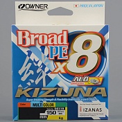 Шнур плетёный Owner Kizuna Broad PE X8 150m multicolor 0,21mm, 15,3kg