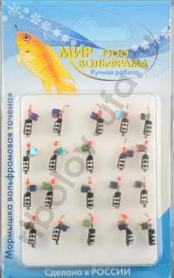 Мормышка Мир Вольфрама Столбик Хамелеон кубик подвесной д. 3 мм