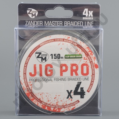 Шнур плетёный Zander Master Jig Pro x4 зеленый, 150м, 0.10мм