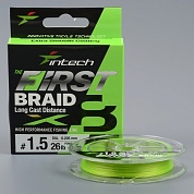 Шнур плетёный Intech First Braid X8 Green 100м, 0.205мм, 11.8кг 26lb #1.5
