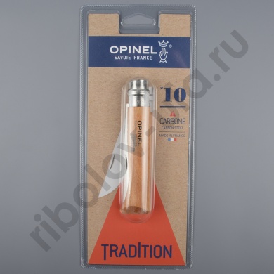 Нож Opinel 10 углеродистая сталь, carbon, бук (блистер)