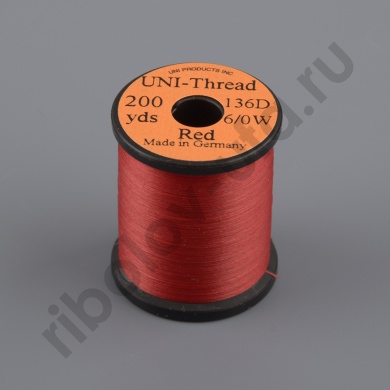 Монтажная нить Uni Thread 6/0 200y Red  (вощеная)