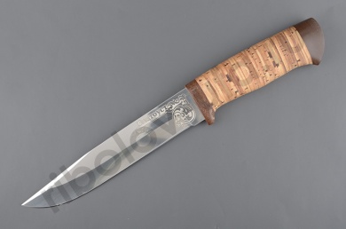 Нож Златоуст (С) Рыбак, рукоять: береста наборная